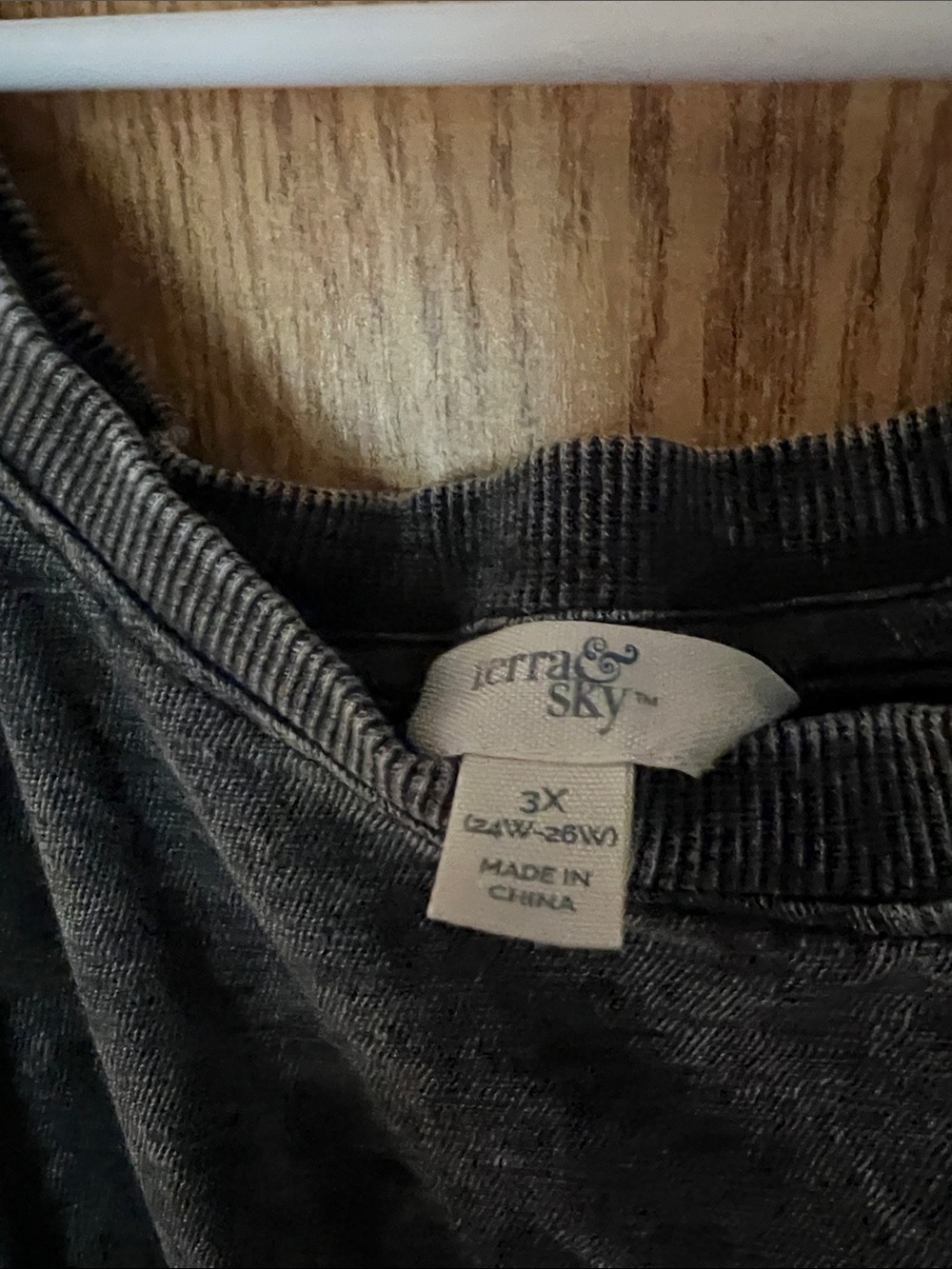 Terra & Sky acid washed Black Short-Sleeve Relaxed Top - Picture 2 of 4